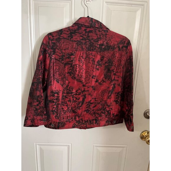 Ruby Rd. red black six button dress jacket size 10P - Picture 2 of 9